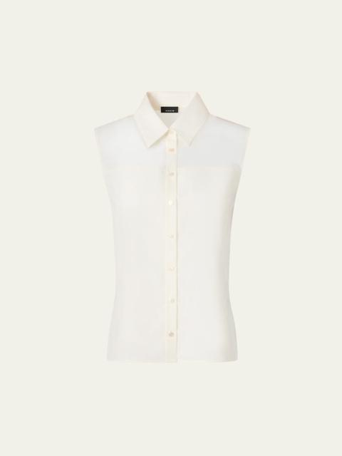 AKRIS Cotton Voile Button-Down Fitted Shirt