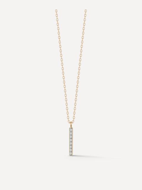 MATEO 14ct Gold Small Diamond La Berre Pendant Necklace