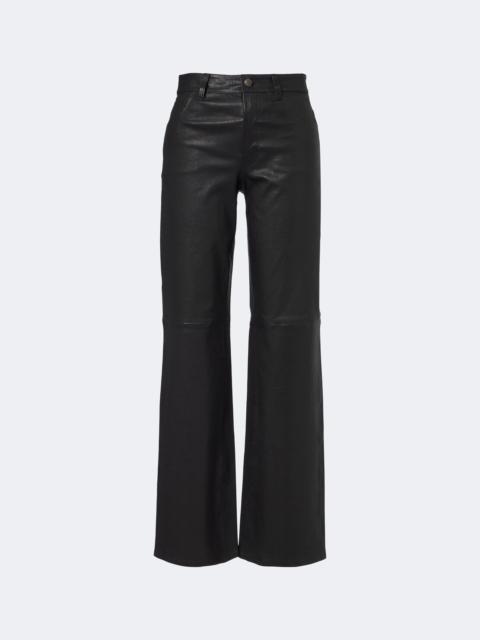 7 For All Mankind Stovepipe leather straight pants