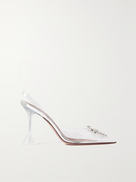 Amina Muaddi Begum Crystal-embellished Pvc Slingback Pumps