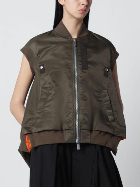 sacai Khaki green nylon vest