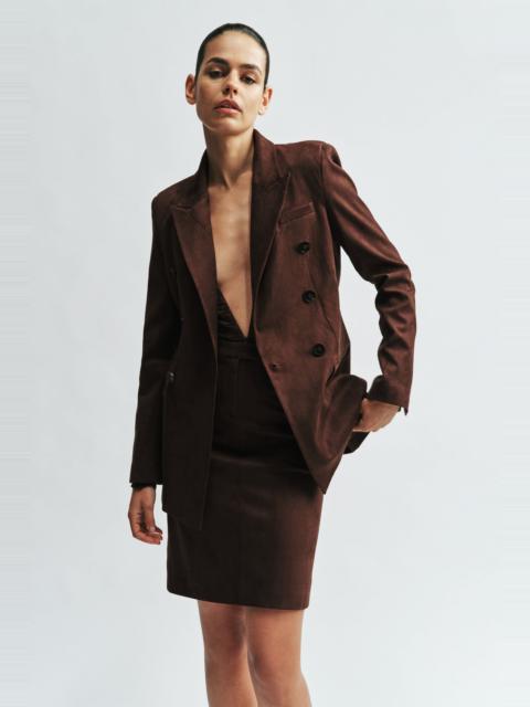 BARDOT Vanessa Faux Suede Blazer In Chocolate