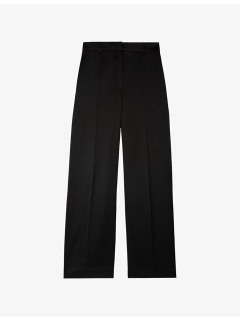The Kooples Mid-Rise Wide-Leg Woven Trousers