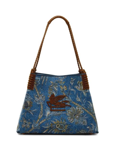 Etro Women's Libra Small Printed Jacquard Denim Shopper Tote Bag - Print On Blue Base