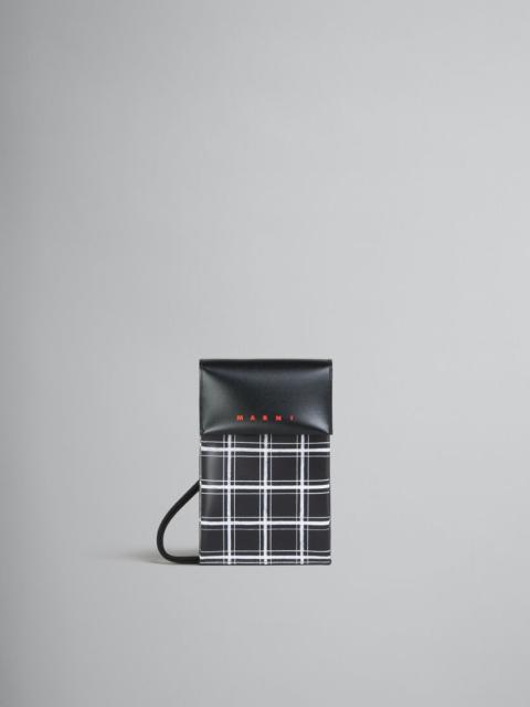 Marni BLACK AND WHITE CHECKED TRIBECA PHONE CASE