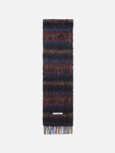 Acne Studios Fringed mohair scarf - Black/red