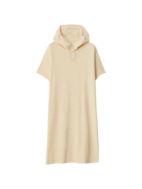 Towelling hooded cotton dress
