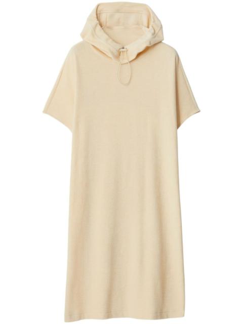 Towelling hooded cotton dress