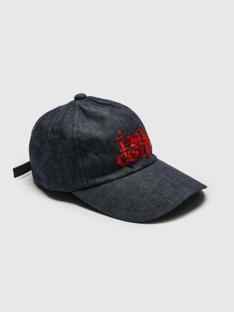 FULLCOUNT Bootleg Embroidery Denim Cap in Indigo Blue