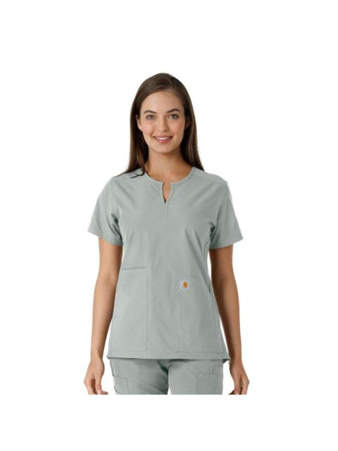 Carhartt Women's Force Essentials Notch Neck Tunic Knit Panel Scrub Top