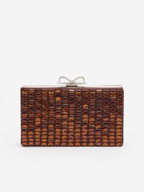 self-portrait Brown Chainmail Clutch Bag