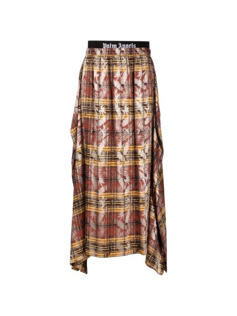 Palm Angels palm leaf check pattern skirt