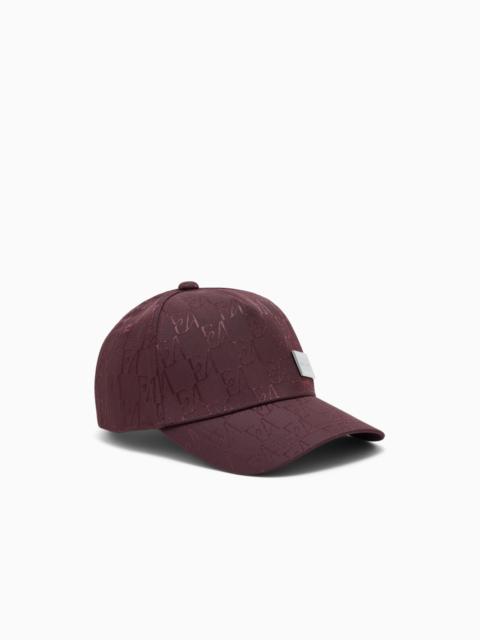 EMPORIO ARMANI BASEBALL HAT WITH AN EMBOSSED LOGO PATTERN AND A PATCH