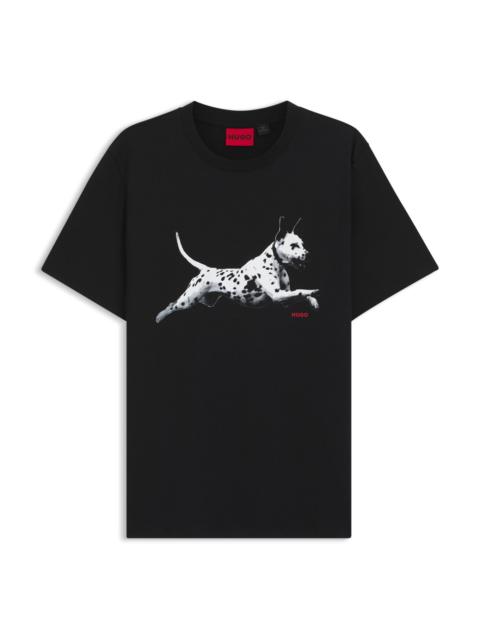 HUGO COTTON-JERSEY T-SHIRT WITH ANIMAL ARTWORK