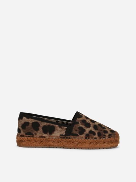 Dolce & Gabbana Leopard-print fabric espadrilles