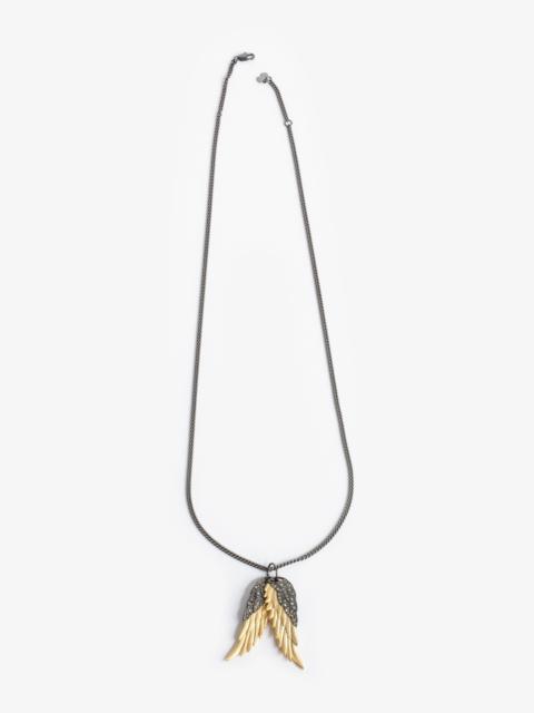 Zadig & Voltaire Rock Feather Pendant Necklace