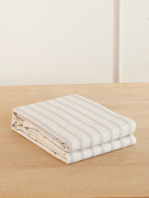 TEKLA Striped Organic Cotton-percale Queen Duvet Cover