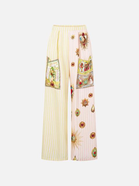 CAMILLA WIDE LEG TROUSER WITH FRONT POCKETS PAINTED PRAYERS