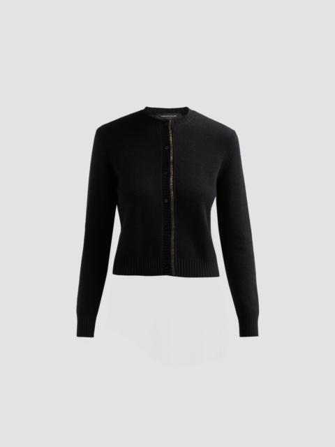 FABIANA FILIPPI Women's Platinum Filo Diamanté Wool-Silk-Cashmere Cardigan - Nero