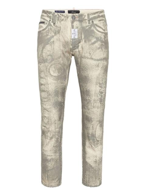 PHILIPP PLEIN metallic-splatter jeans