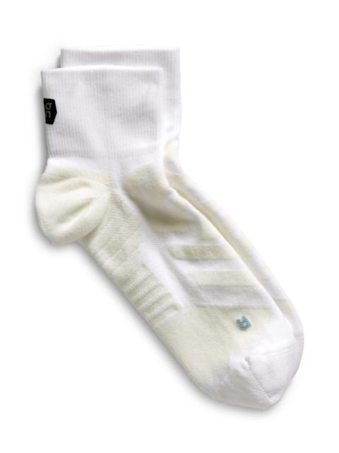 Performance Quarter Crew Socks in White/Ivory