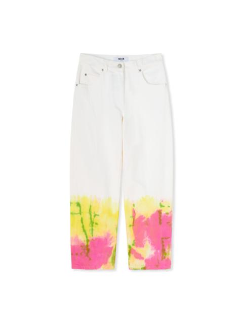 MSGM Bull cotton pants with tie-dye treatment