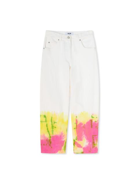 Bull cotton pants with tie-dye treatment