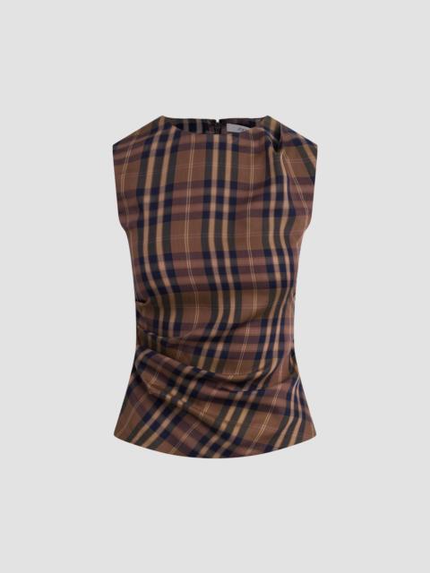 Joe's Jeans Women's The Meg Plaid Top - Camel Plaid