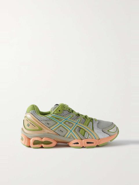 Asics UB3-S Gel-Nimbus 9 faux leather-trimmed mesh sneakers