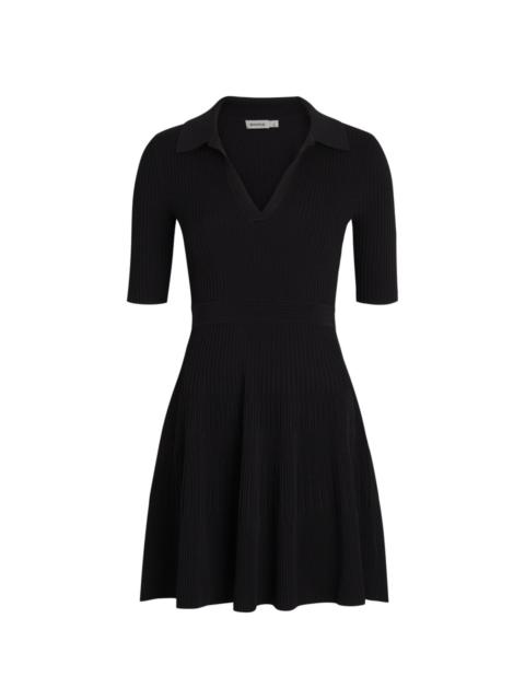 SIMKHAI Simkhai Patricia Ribbed Knit Mini Polo Dress