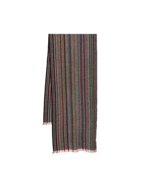 Paul Smith striped fringed scarf