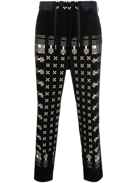 graphic-print tapered-leg trousers