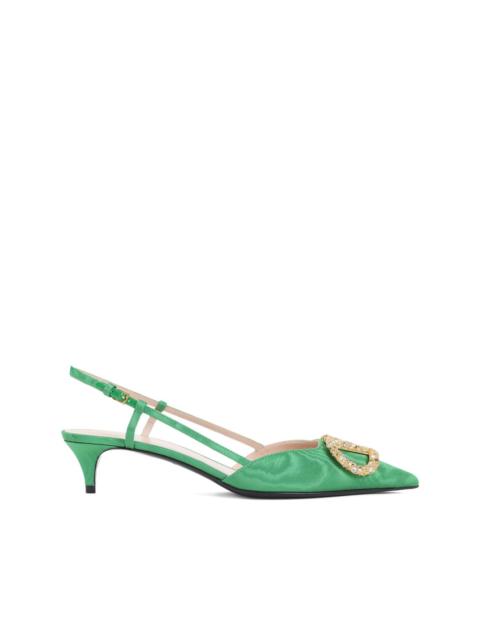 Valentino 45mm crystal-embellishment slingback pumps
