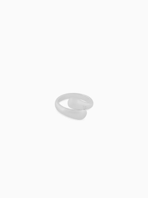 EMPORIO ARMANI SILVER-TONE BRASS BAND RING