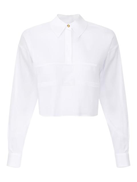 ELISABETTA FRANCHI logo-patch cotton shirt