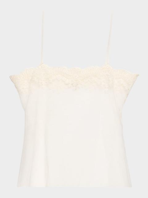 Chloé Fitted Lace Embroidered Tank Top