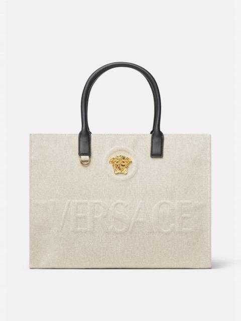 VERSACE La Medusa Canvas Large Tote Bag