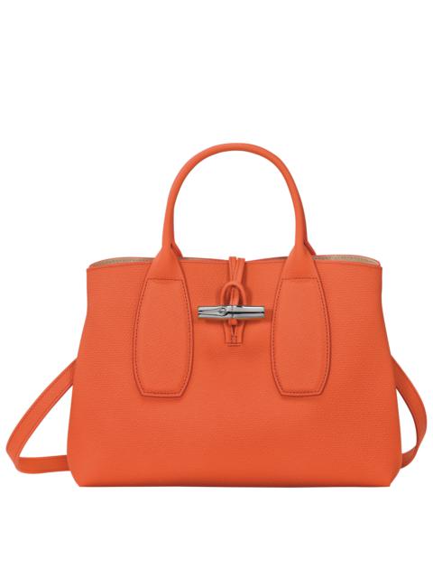 Roseau M Handbag Orange - Leather