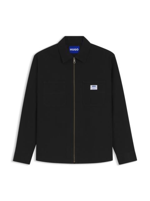 HUGO OVERSIZED-FIT OVERSHIRT IN STRETCH-COTTON CANVAS