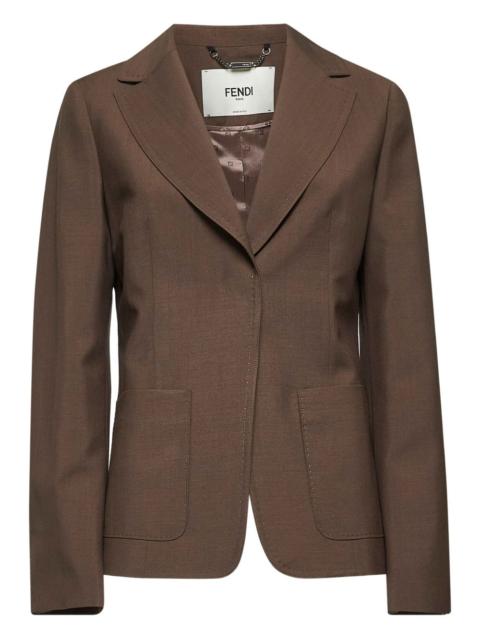FENDI patch-pocket wide-lapel jacket