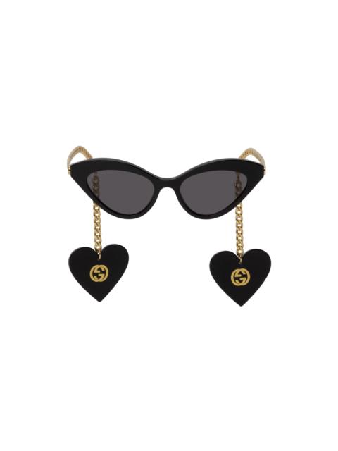 GUCCI Black Chain Cat-Eye Sunglasses