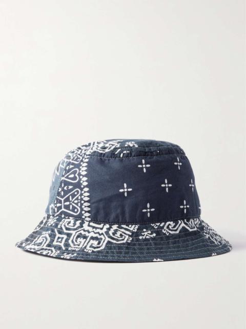 Logo-Appliquéd Bandana-Print Cotton-Voile Bucket Hat