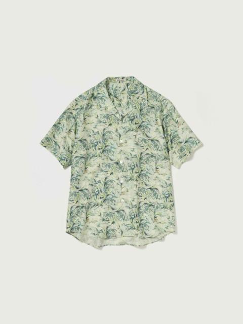 AURALEE PRINTED AIRY SILK HALF-SLEEVED SHIRT