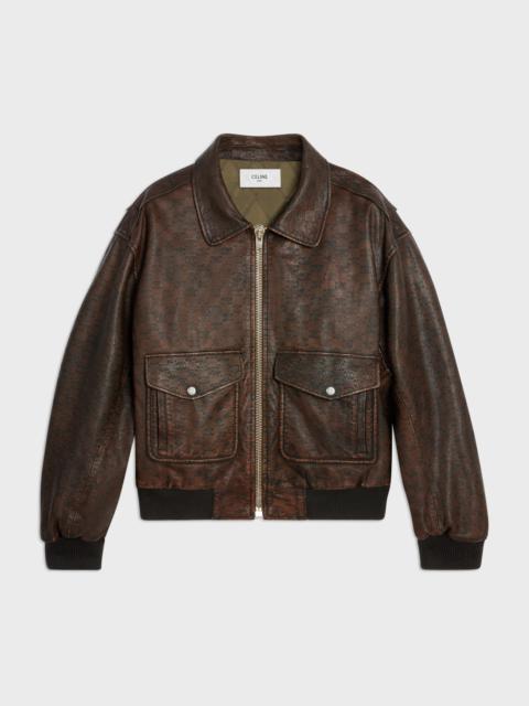 CELINE aviator blouson jacket in embossed lambskin