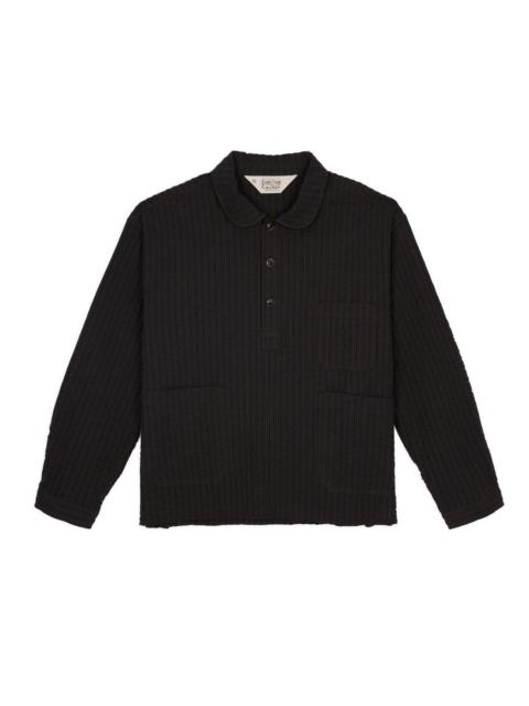 BRAIN DEAD Gingham Round Collar Shirt - Black