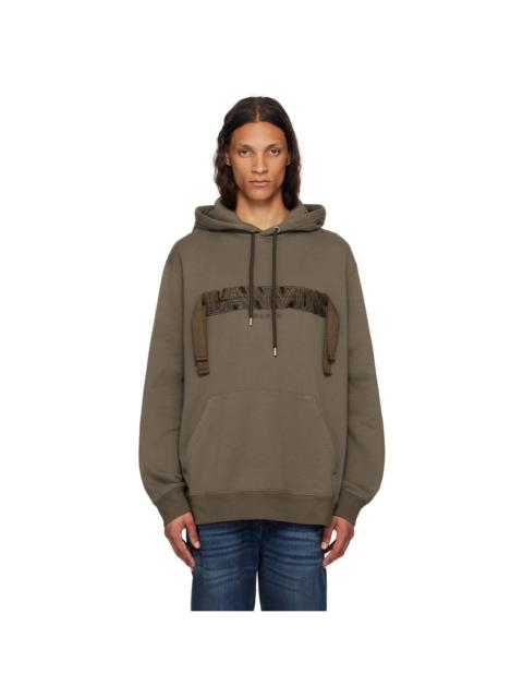 Lanvin Taupe Curb Lace Hoodie