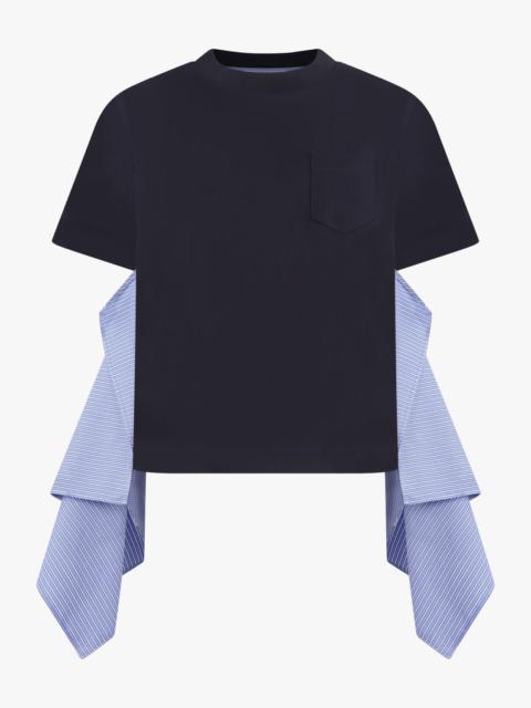 sacai S/S T-SHIRT WITH SIDE SHIRTING PANEL | NAVY/BLUE