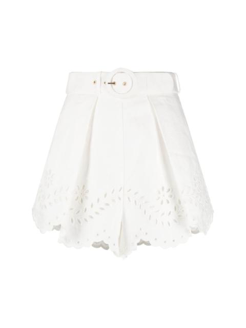 Junie floral-embroidered shorts