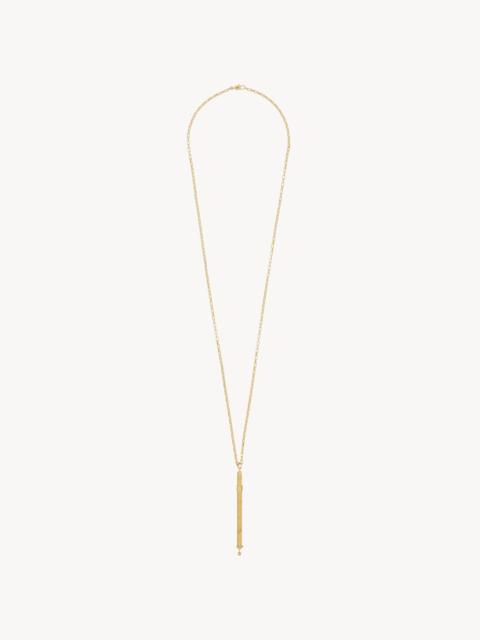 SAINT LAURENT CASSANDRE COCKTAIL STIRRER NECKLACE IN METAL
