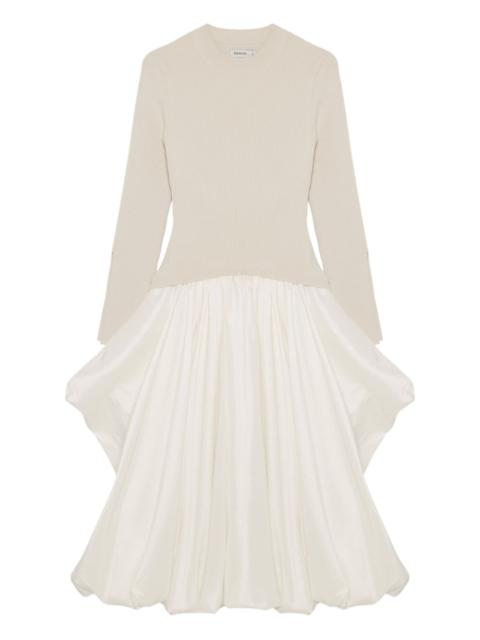 SIMKHAI knit-top balloon-skirt midi dress